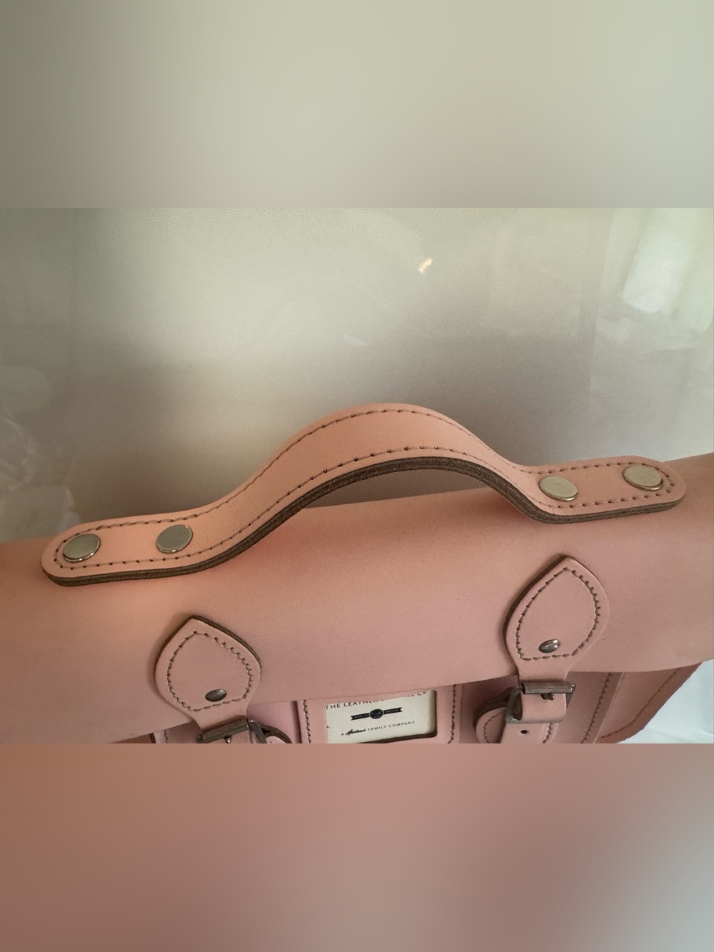 NWOT The leather satchel company pink purse crossbody messenger kawaii cute - Picture 5 of 11